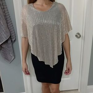 Little Black Dress with Chiffon Overlay